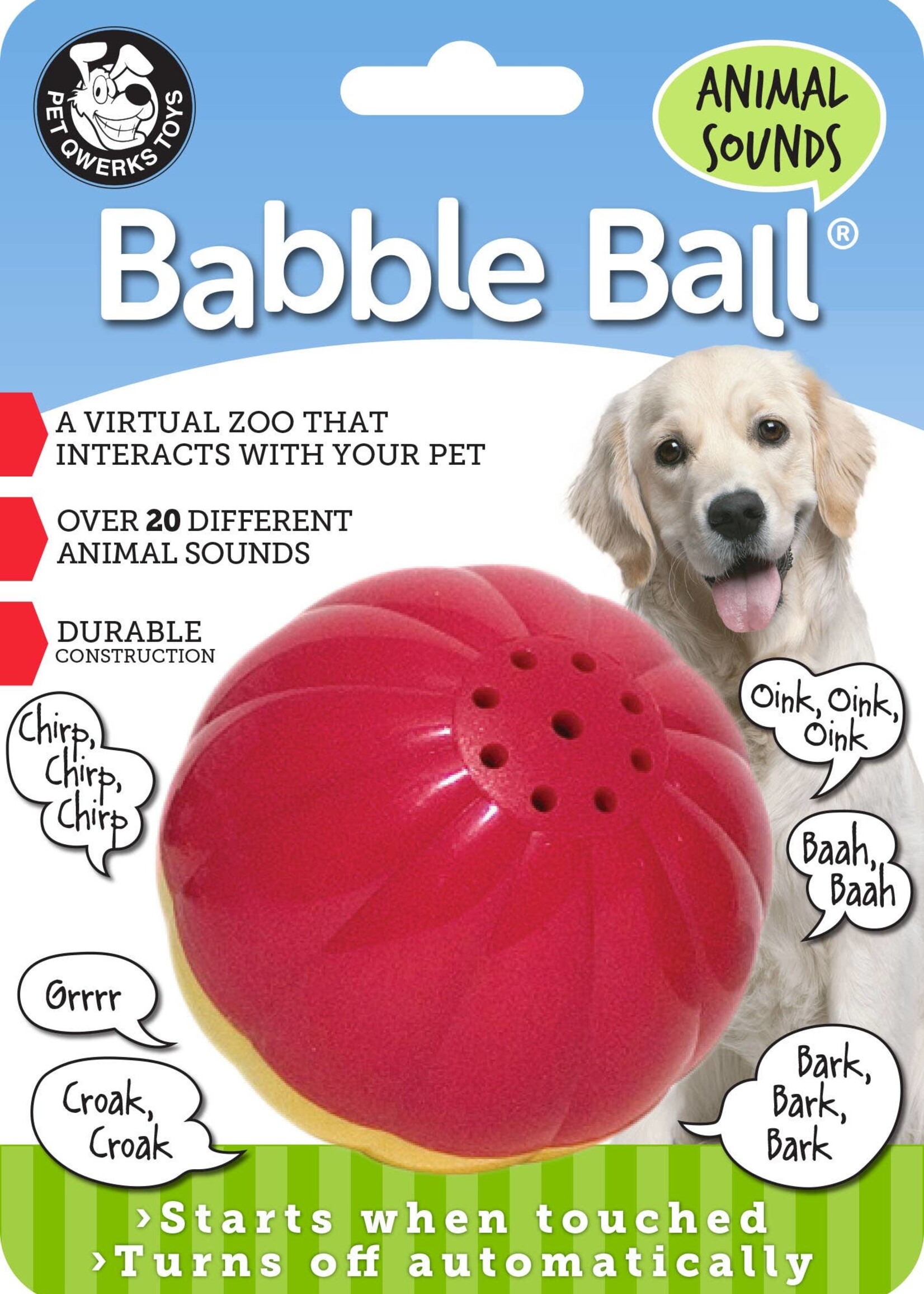 Pet Qwerks Pet Qwerks Animal Sounds Babble Ball Interactive Dog Toy Medium