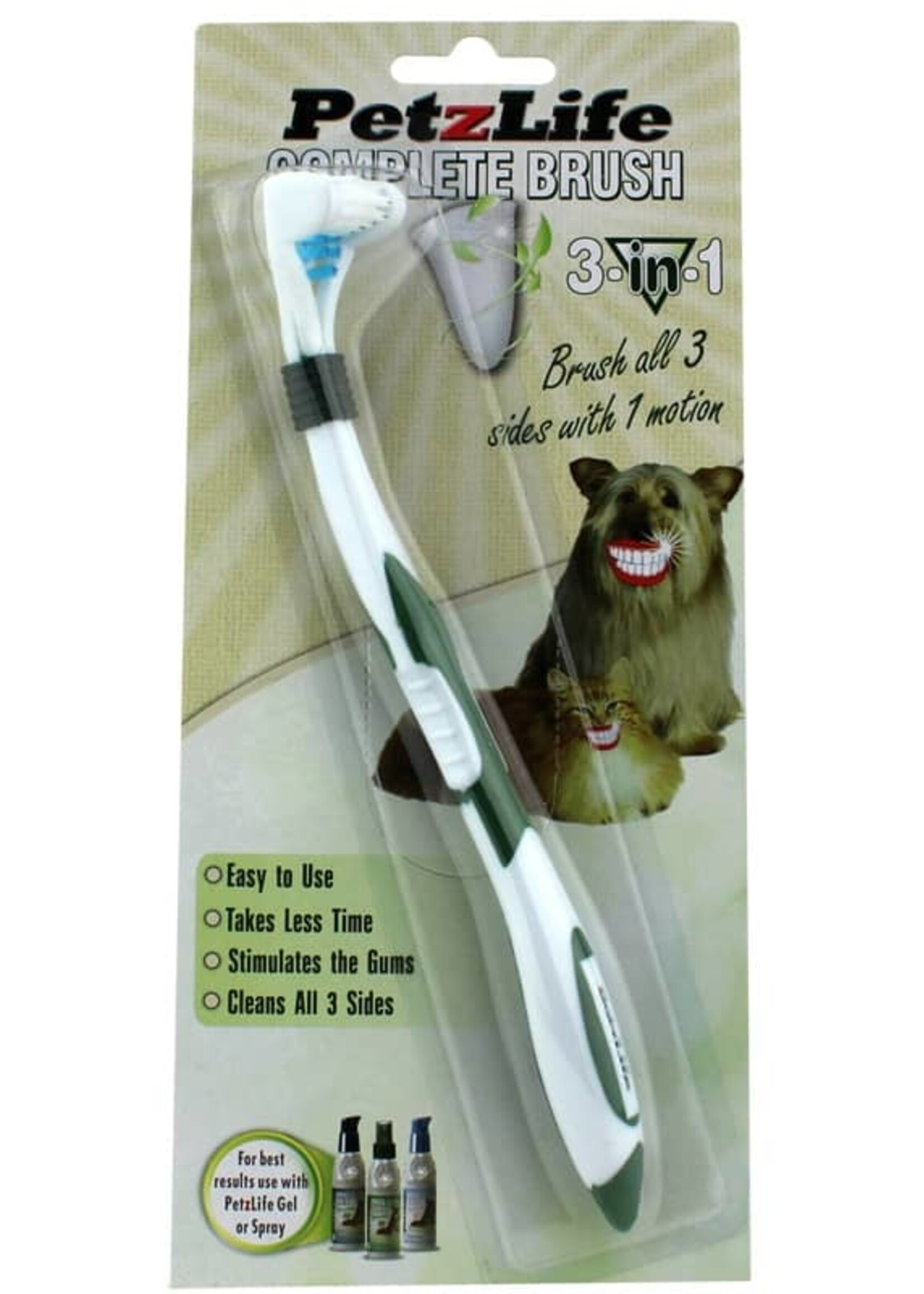 PetzLife PetzLife Complete Brush 3-in-1 Dog & Cat Toothbrush