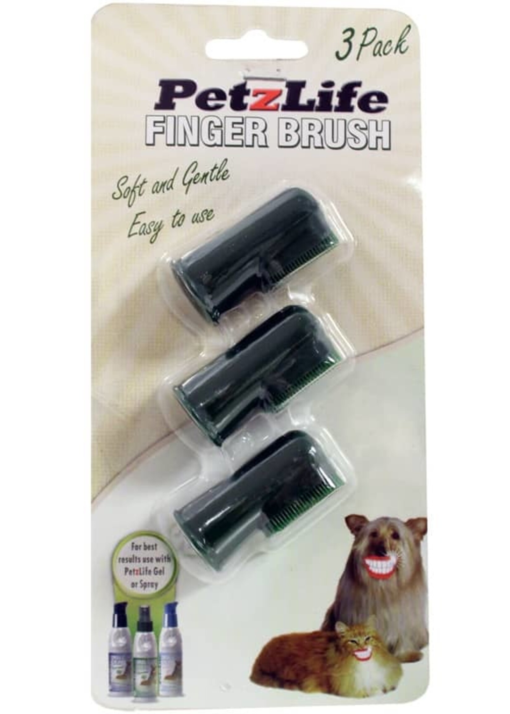 PetzLife PetzLife Finger Brush Dog & Cat Toothbrush (3 Pack)