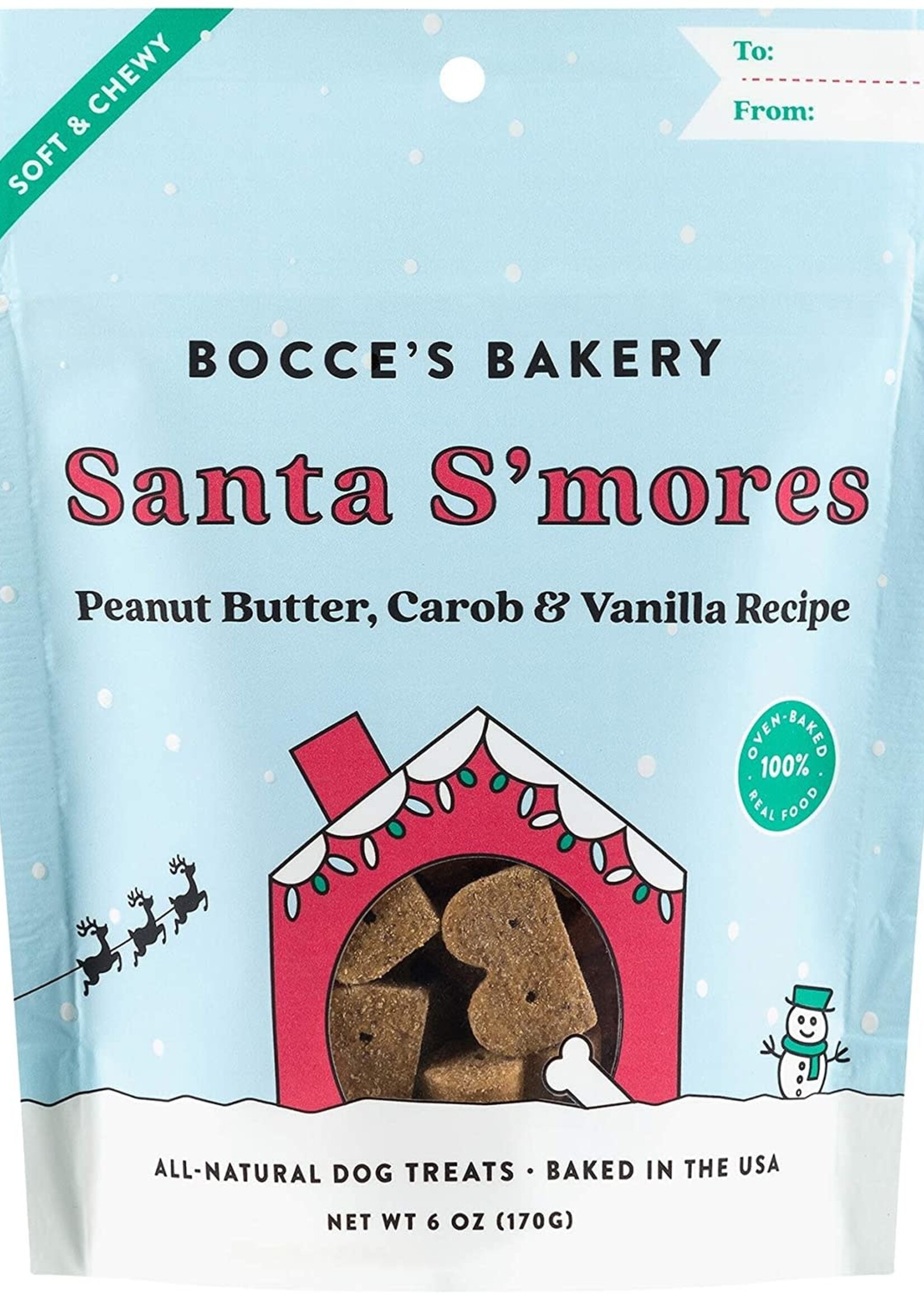 Bocce's Bakery Bocce's Bakery Santa S'mores Dog Soft & Chewy Treats 6-oz