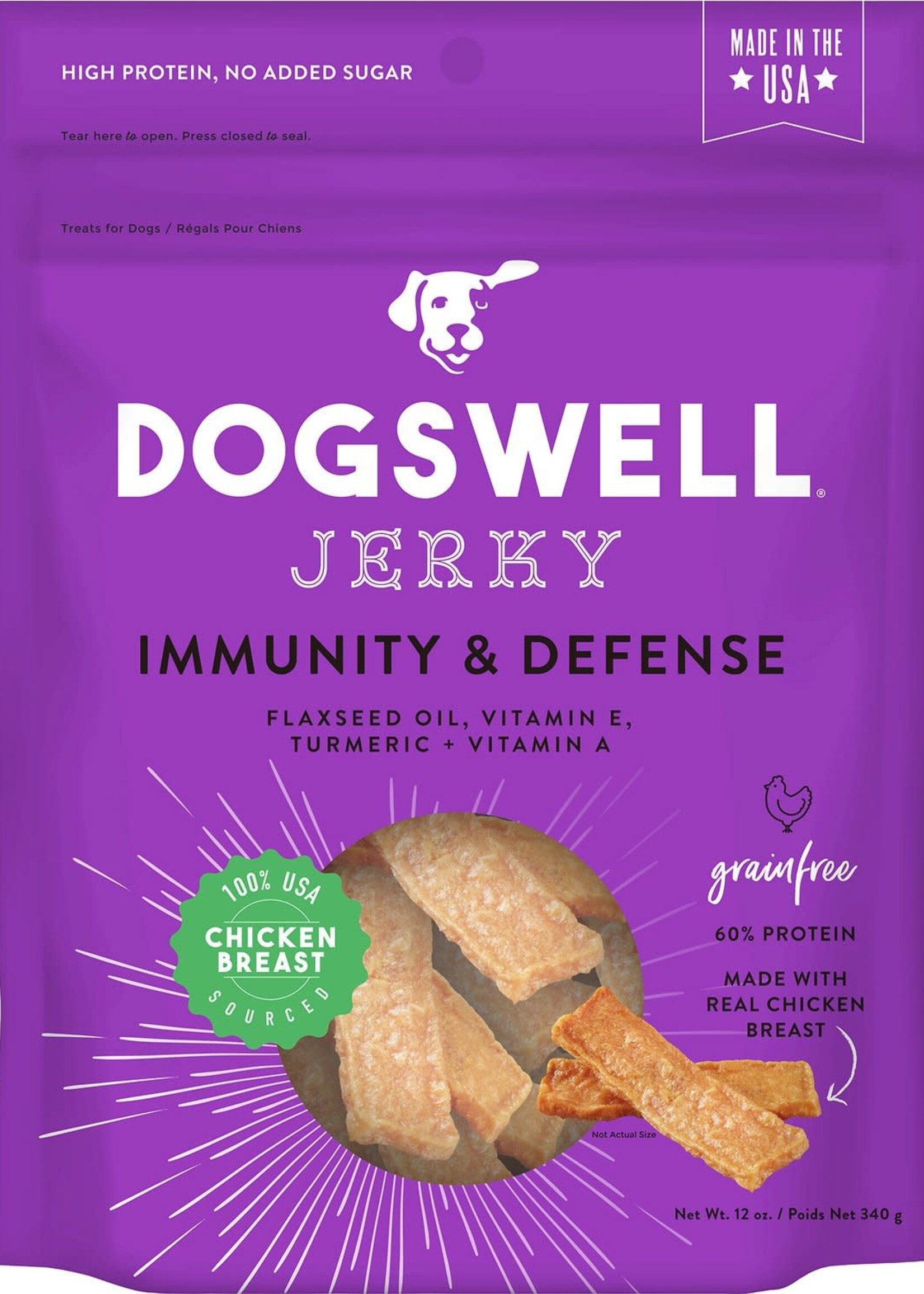 Dogswell Dogswell Jerky Immunity & Defense Chicken Breast Jerky Dog Treats 12-oz