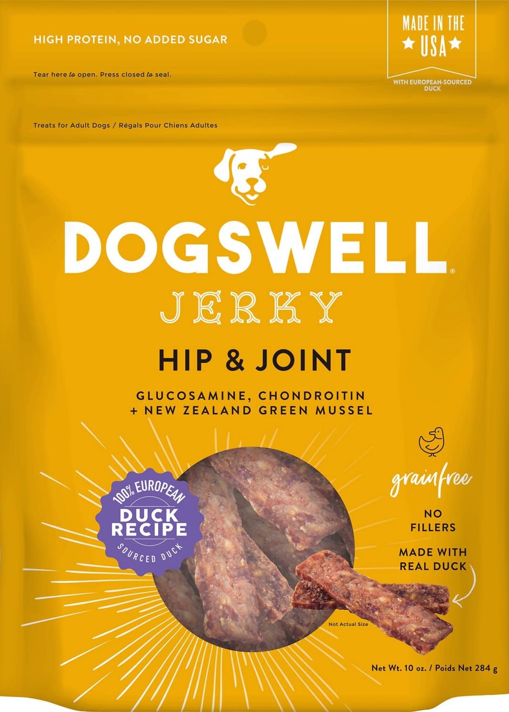 Dogswell Dogswell Jerky Hip & Joint Duck Recipe Jerky Dog Treats 10-oz