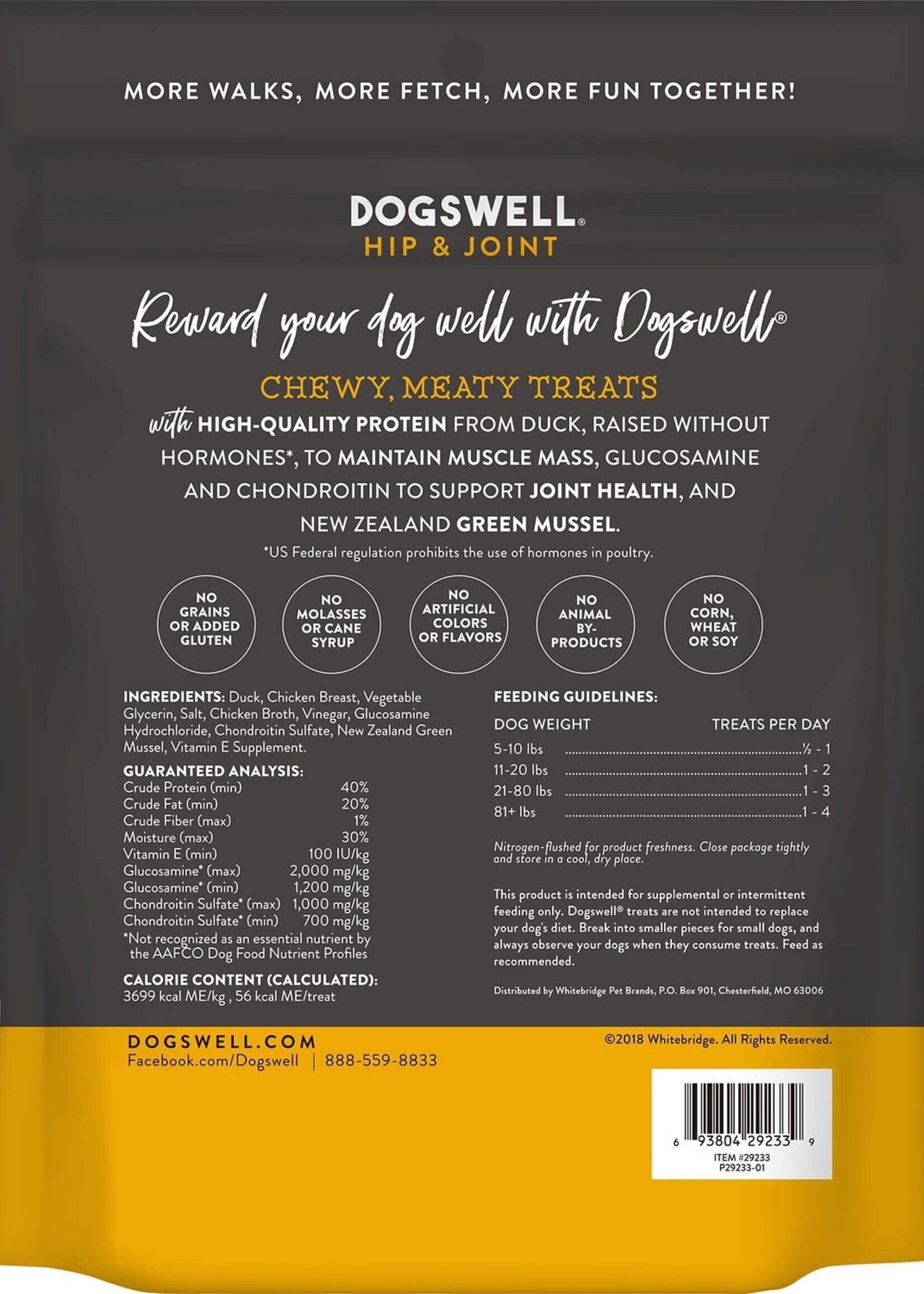 Dogswell Dogswell Jerky Hip & Joint Duck Recipe Jerky Dog Treats 10-oz