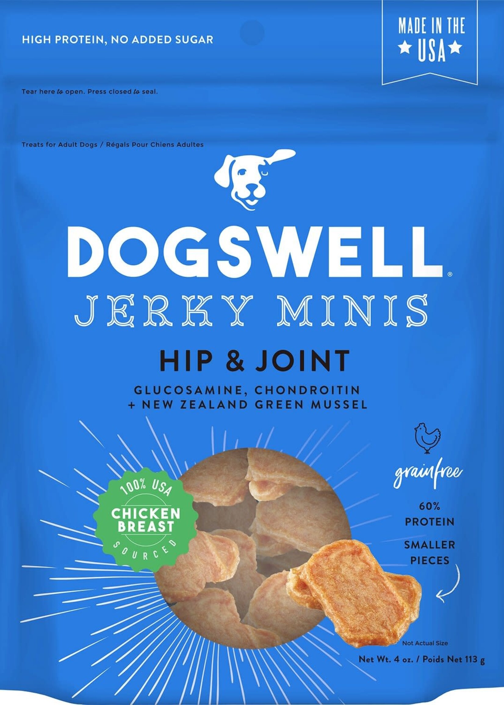 Dogswell Dogswell Jerky Minis Hip & Joint Chicken Breast Jerky Dog Treats 4-oz