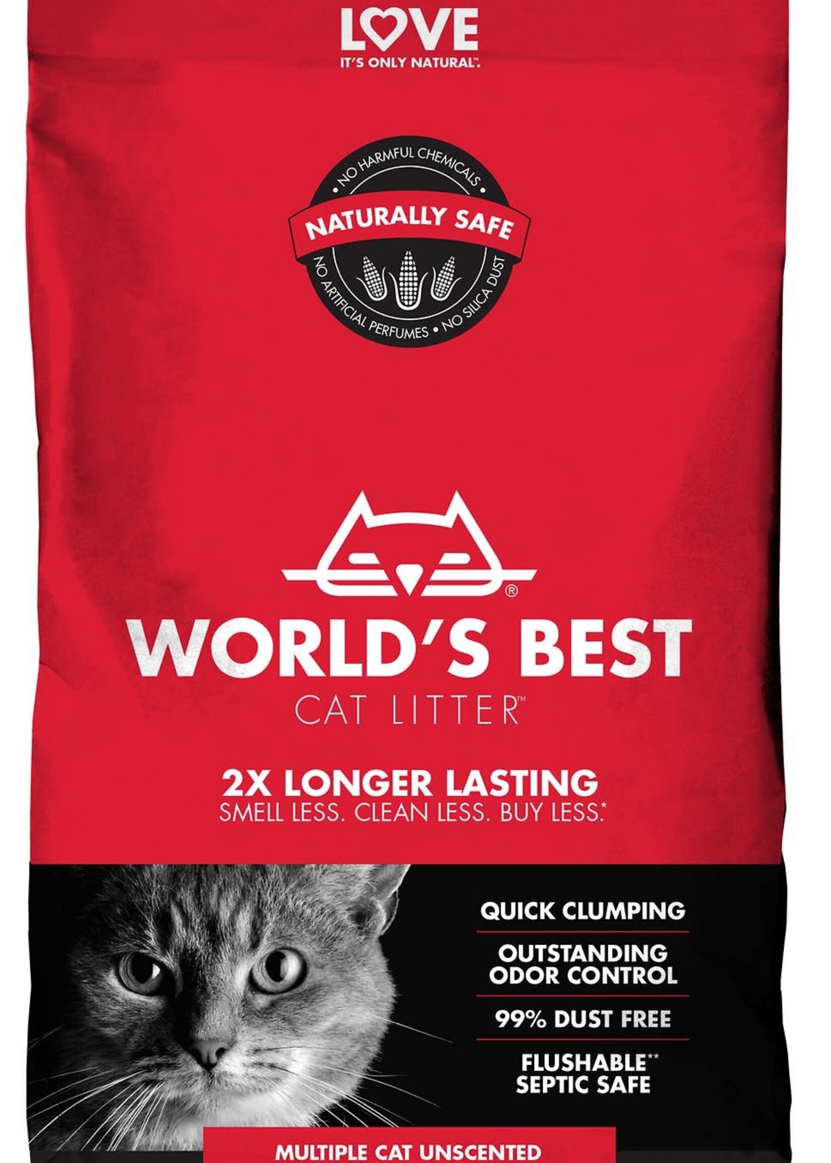 World's Best Cat Litter World's Best Cat Litter Unscented Multiple Cat Clumping Corn Litter