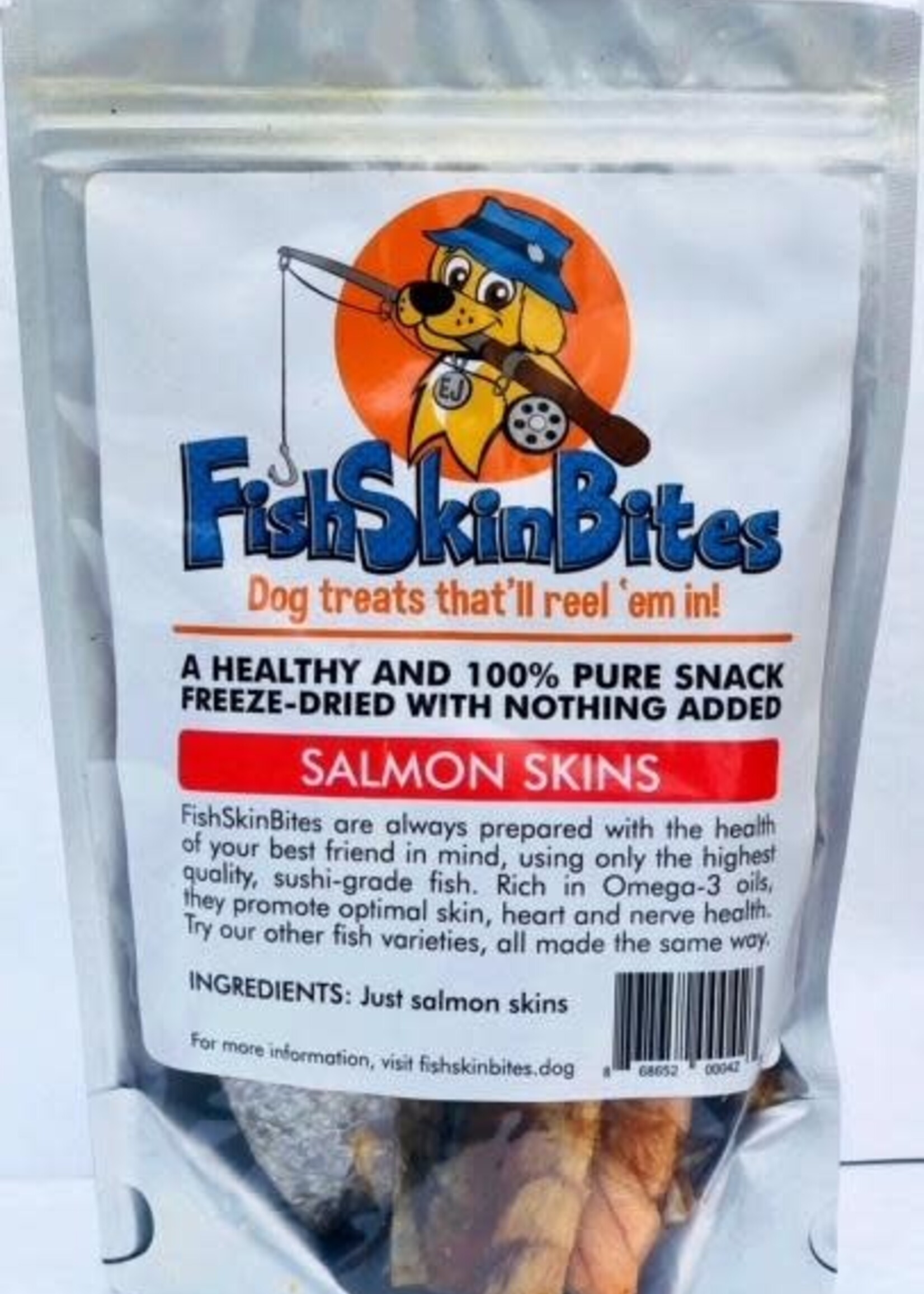 FishSkinBites FishSkinBites Salmon Skins Freeze-Dried Dog Treats 3-oz