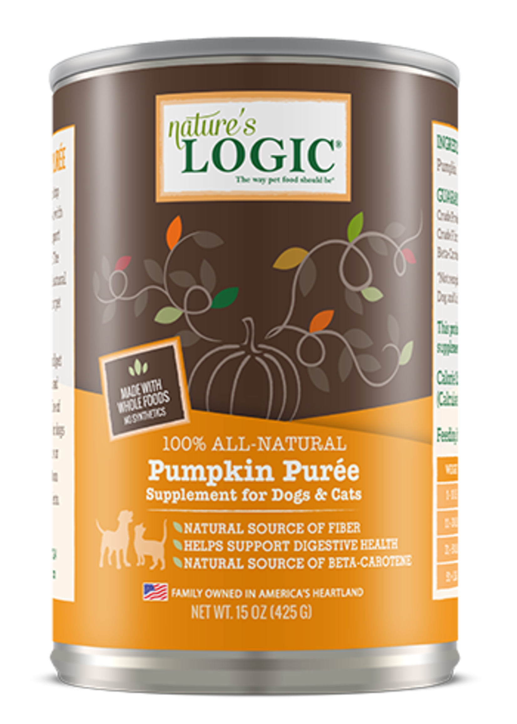 Nature's Logic Nature's Logic Pumpkin Puree Supplement for Dogs & Cats 15-oz