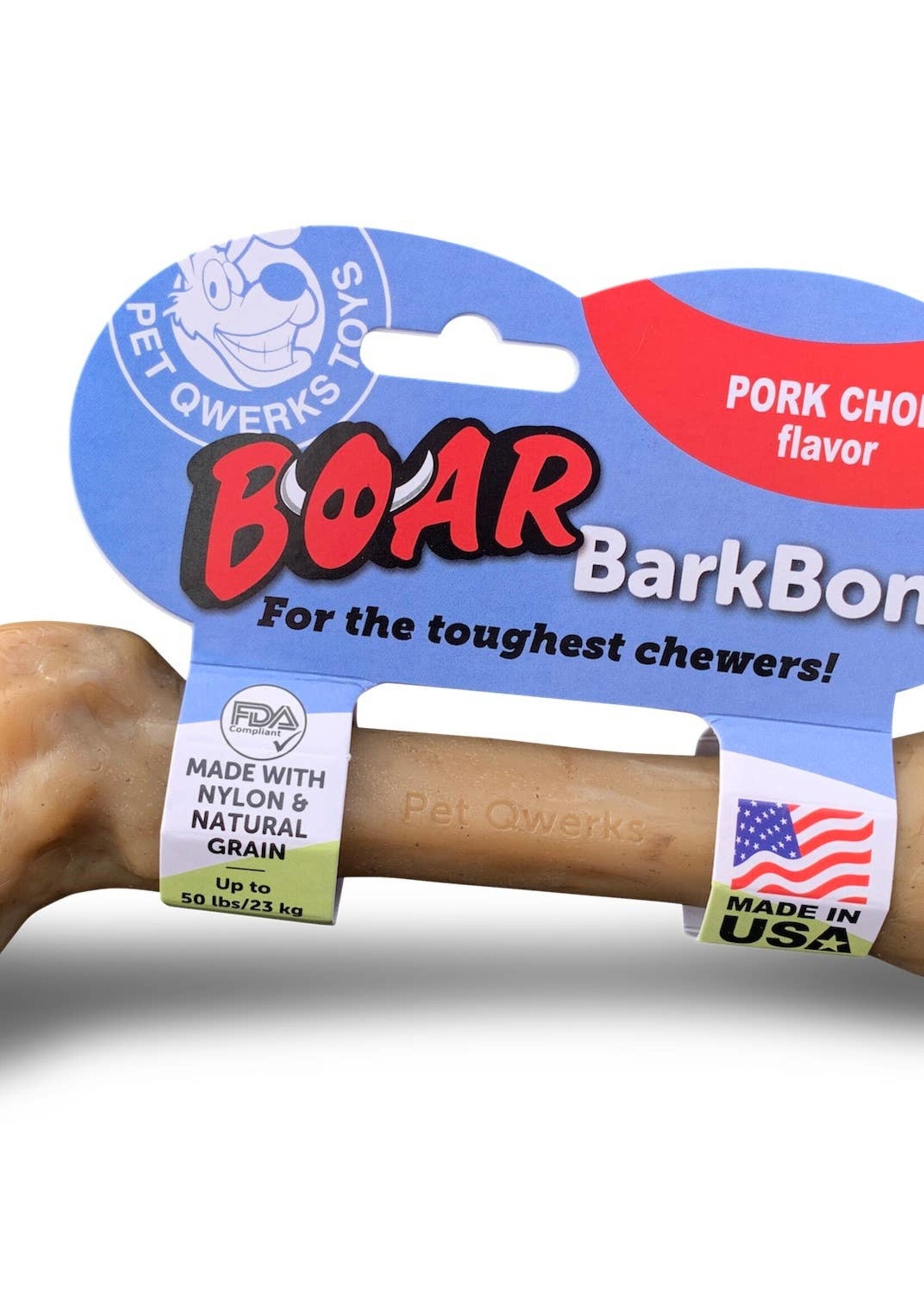 Pet Qwerks Pet Qwerks Boar Barkbone with Pork Chop Flavoring Dog Chew Toy Large