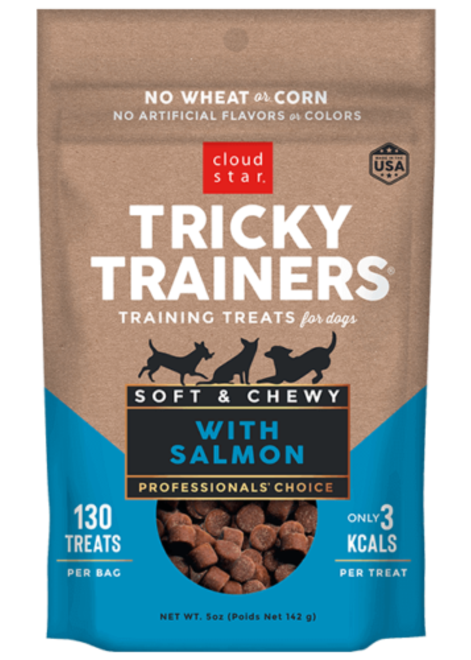 Cloud Star Cloud Star Tricky Trainers Soft & Chewy with Salmon Training Dog Treats 5-oz