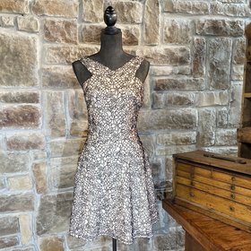 Aqua Pink Lace Halter Dress, Size M