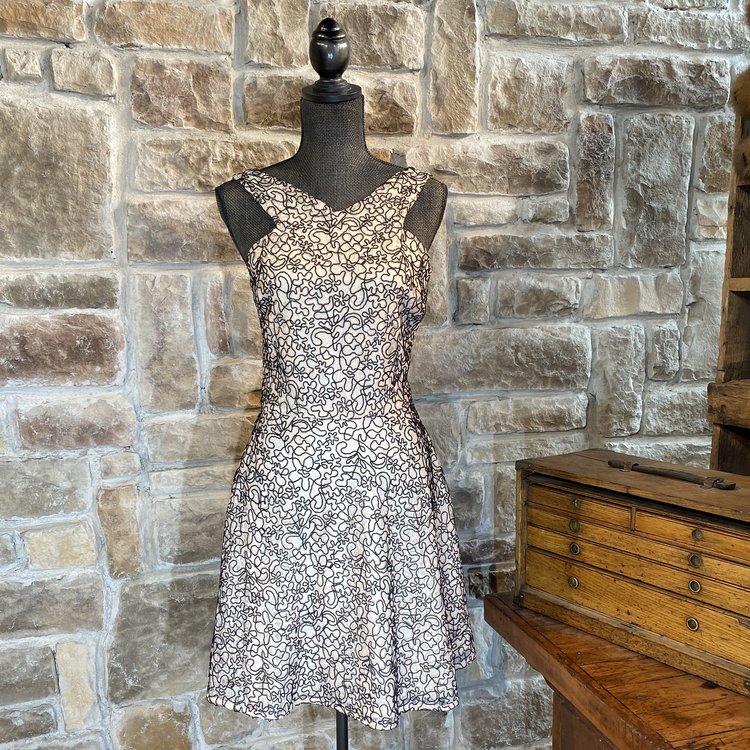 Aqua Pink Lace Halter Dress, Size M