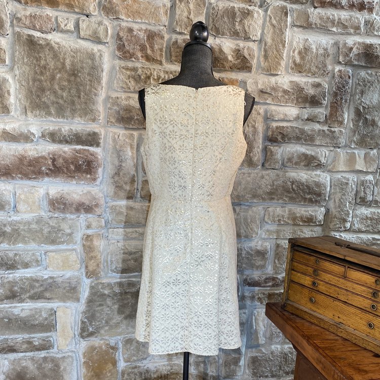 Jessica Simpson Ivory Metallic Cocktail Dress