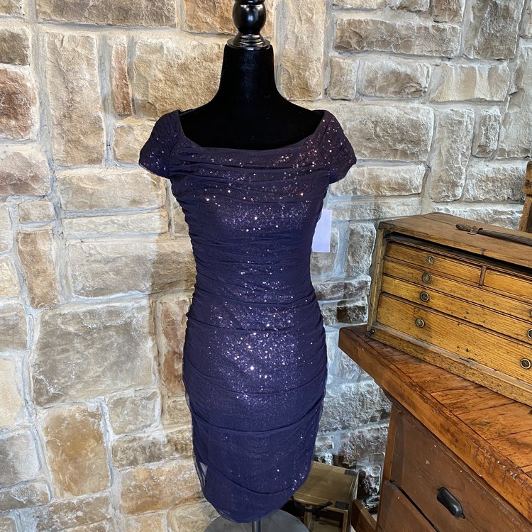 Ralph Lauren Purple Shimmer Sheath Dress, Size 0