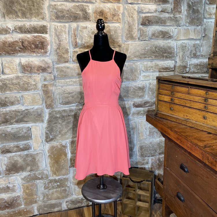 Aqua Coral A-Line Spaghetti Strap Dress, Size S