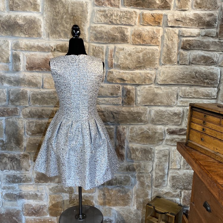 JOA Silver Fit and Flare Dress, Size S