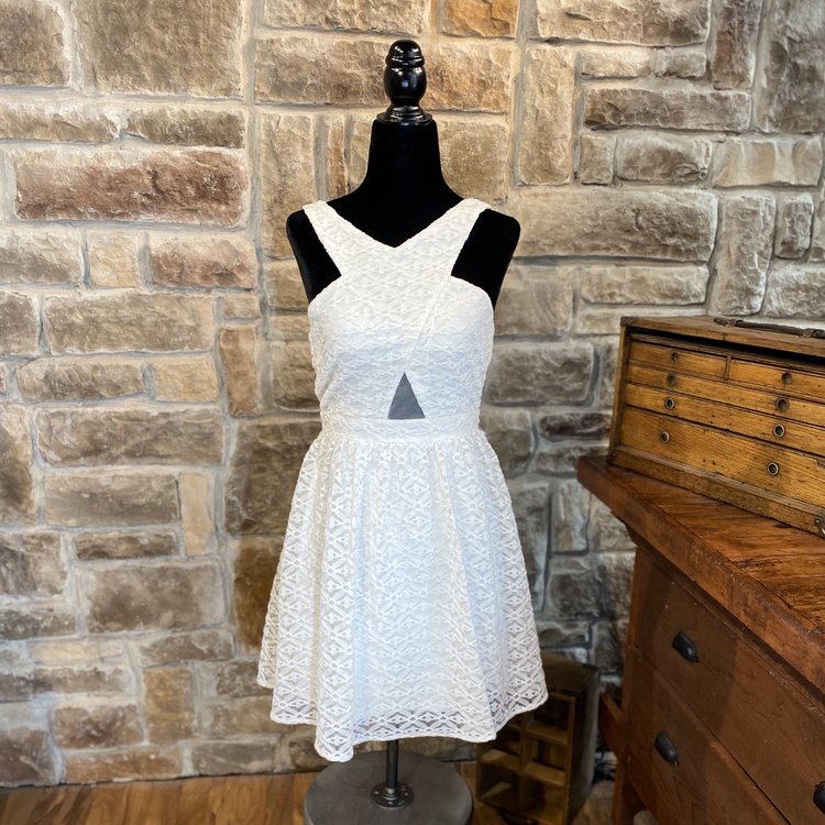 Hailey Logan White Textured Cocktail Dress, Size 5/6