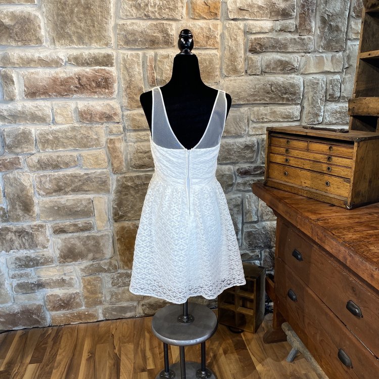 Hailey Logan White Textured Cocktail Dress, Size 5/6