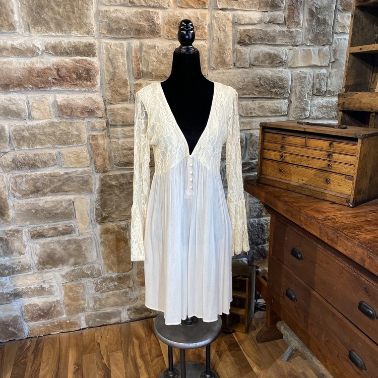 A'reve Cream Bell Sleeve Dress