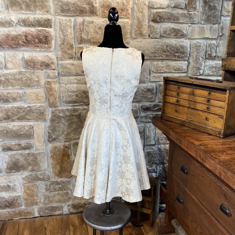 Ivory Brocade Dress, Size S