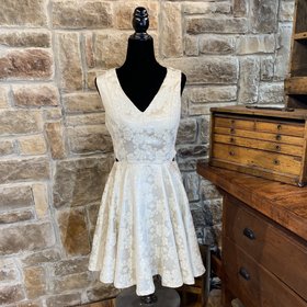 Ivory Brocade Dress, Size S