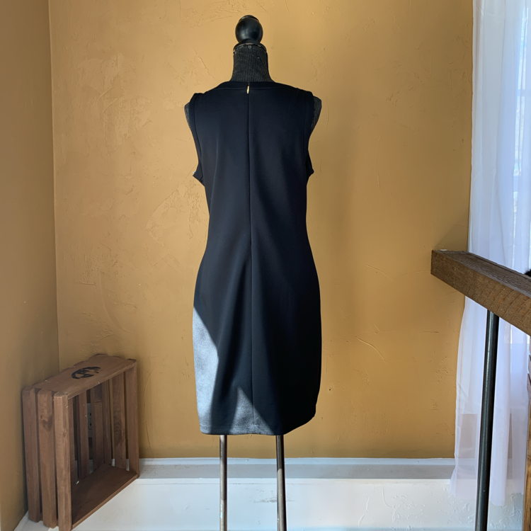 Thalia Sodi Black and Blue Patterned Sheath Dress