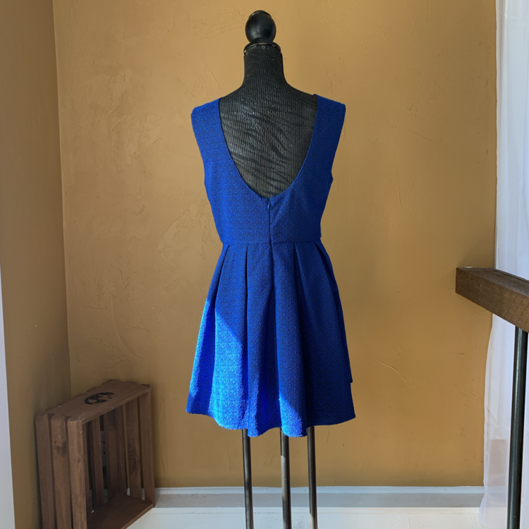 Lucy Paris Blue Jacquard Dress, Size L