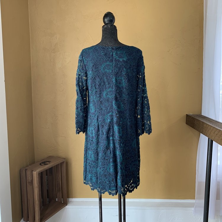 Jessica Howard Green Lace Cocktail Dress, Size 16