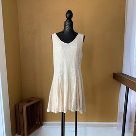 Ivory Crochet Sun Dress, Size XXL