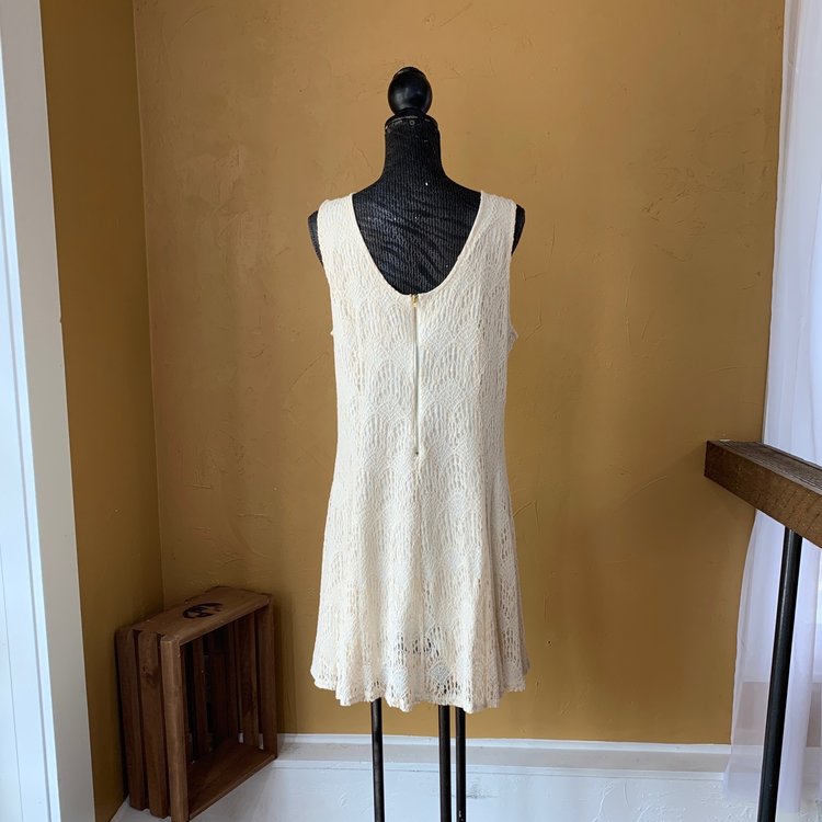 Ivory Crochet Sun Dress, Size XXL