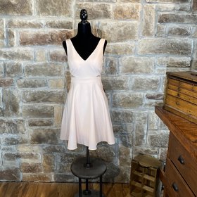 Aidan Mattox Pink V-Neck Dress with Lace, Size 0