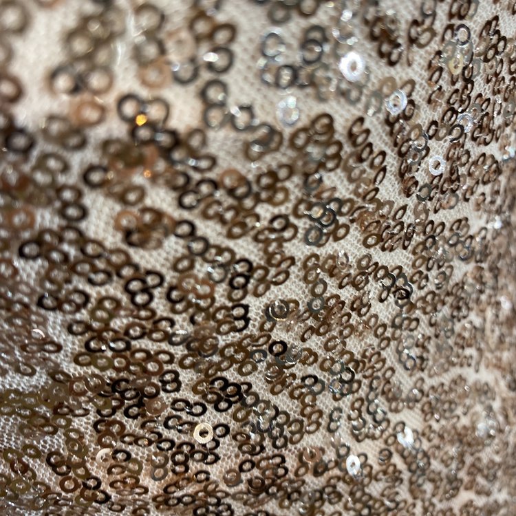 Rose Gold Sequined 3/4 Sleeve Cocktail Dress, Size XS