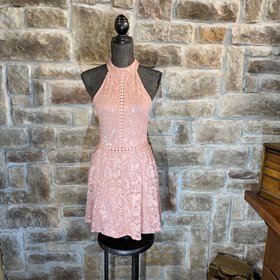 Charmed Hearts Pink Lace Dress, Size M