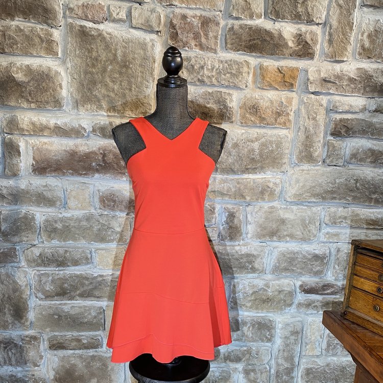 Aqua Pink Crepe Skater Dress, Size M