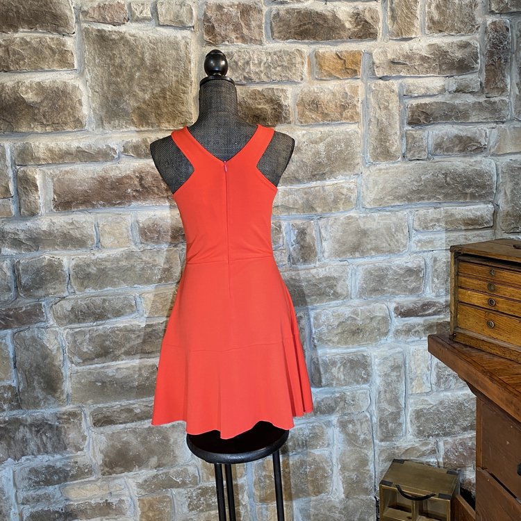 Aqua Pink Crepe Skater Dress, Size M