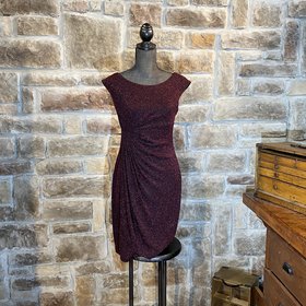 Red Metallic Shimmer Dress, Size 10P