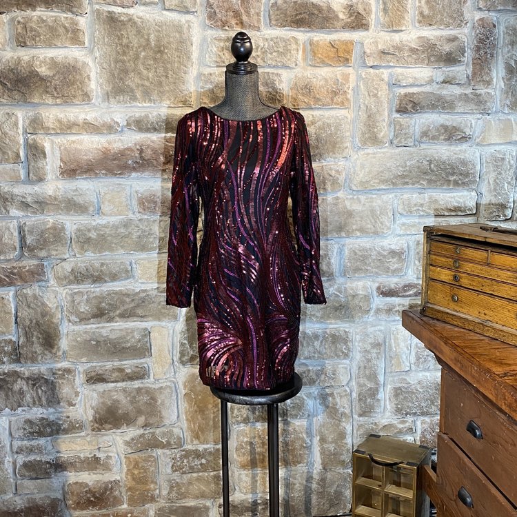Red Sequined Dress, Size 10