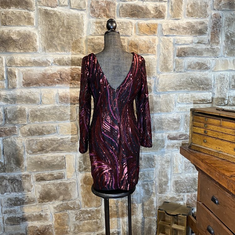 Red Sequined Dress, Size 10