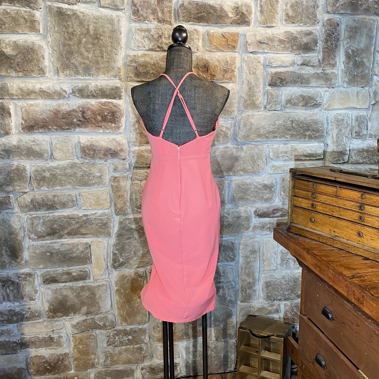 Pink Deep Cut Dress, Size 8