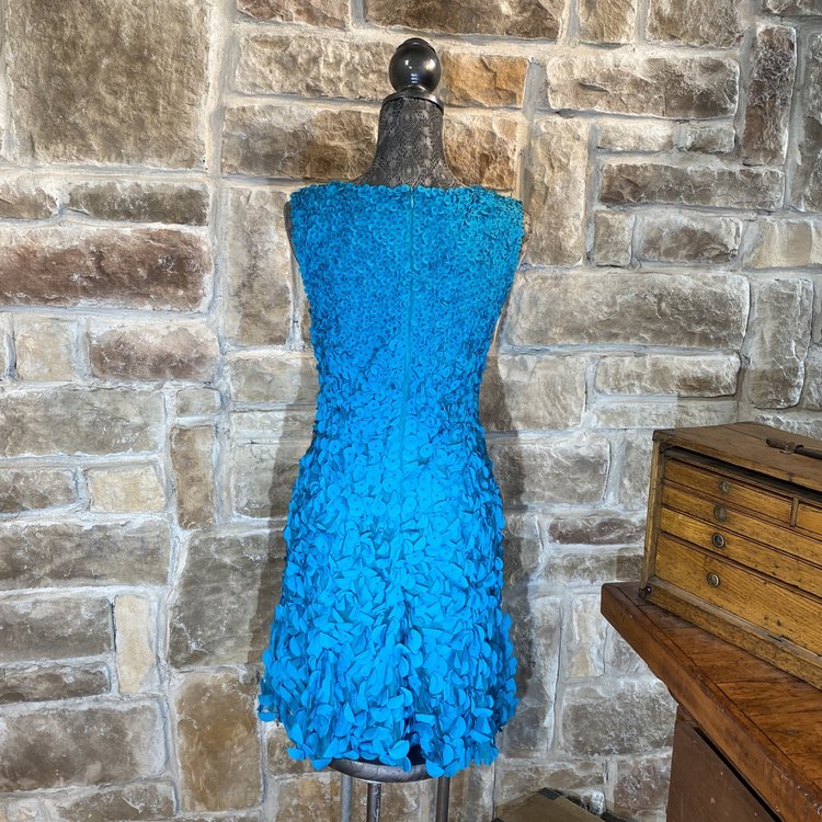Teal Dress with Florette Detail, Size 8