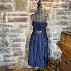 Dark Blue Pleated Cocktail Dress, 10