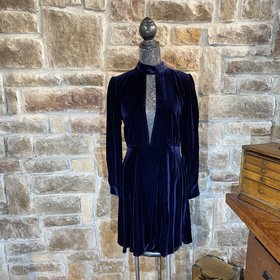 Blue Velvet Dress, Size M