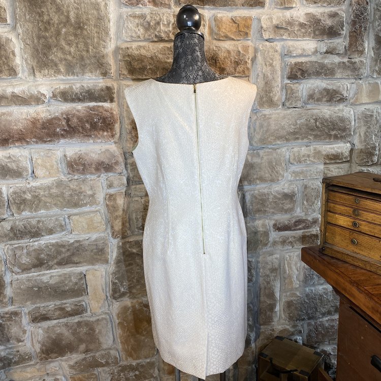 Ivory Shimmer Sheath Dress, Size 12