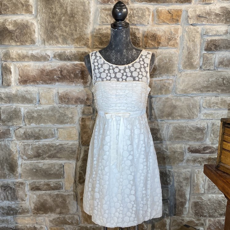 White Polka Dot Dress, Size 12