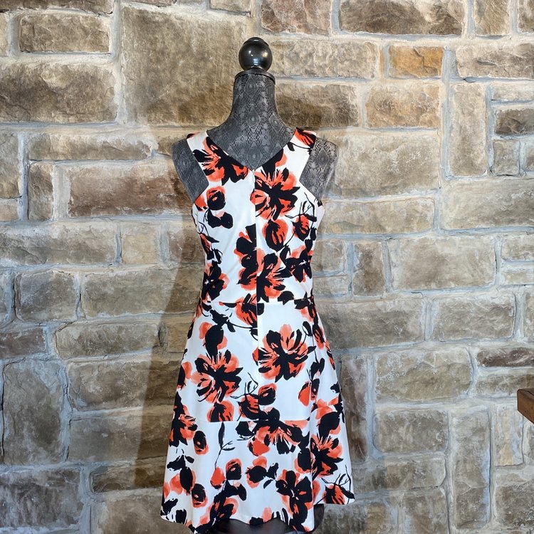 Floral Halter Party Dress, Size L