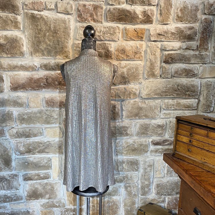 Silver Metallic Party Dress, Size L
