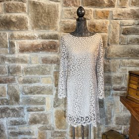 Beige Lace Shimmer Dress, L