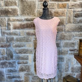 Pink Crochet Lace Dress, Size 14