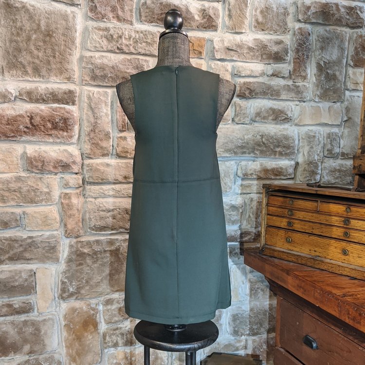 Bar III Green Sleeveless Faux Leather Dress, Size S