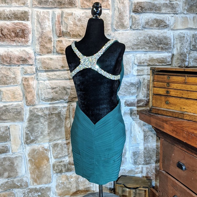 Emerald Green Backless Party Dress
