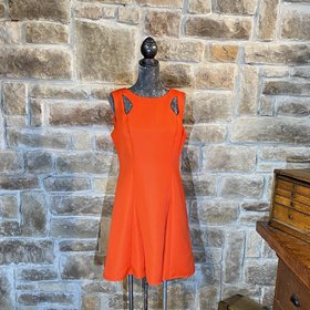 Bar III Red Quilted Cut-Out Fit and Flare Dress, Size 12